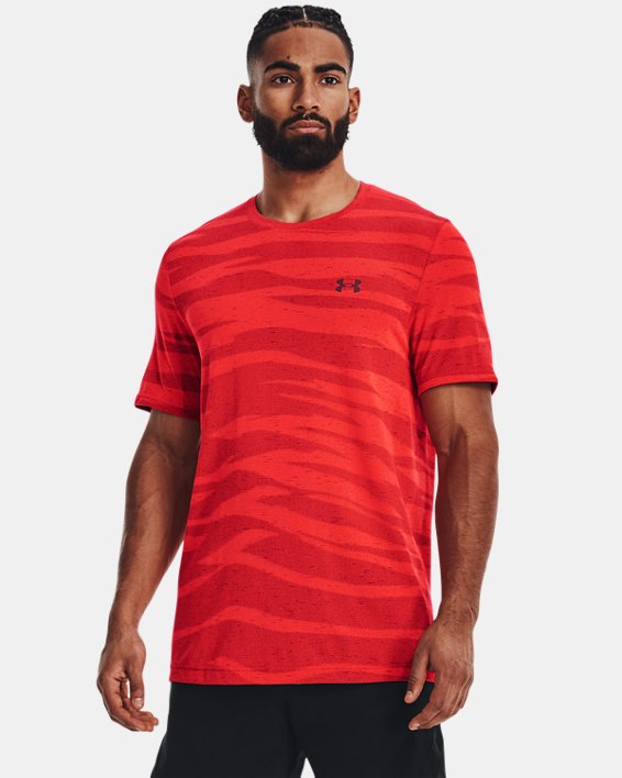 T-shirt à manches courtes UA Seamless Wave pour homme, Red, pdpMainDesktop image number 3